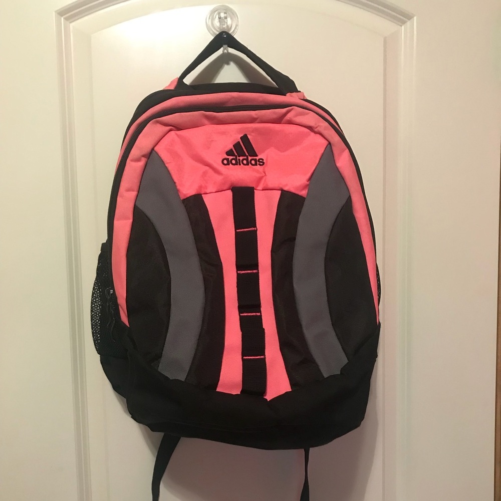 Pink and black adidas backpack!
